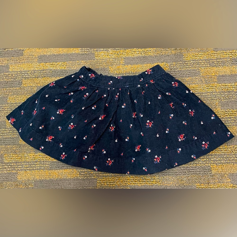 Baby Gap kids toddler 18-24 months skirt black with flowers